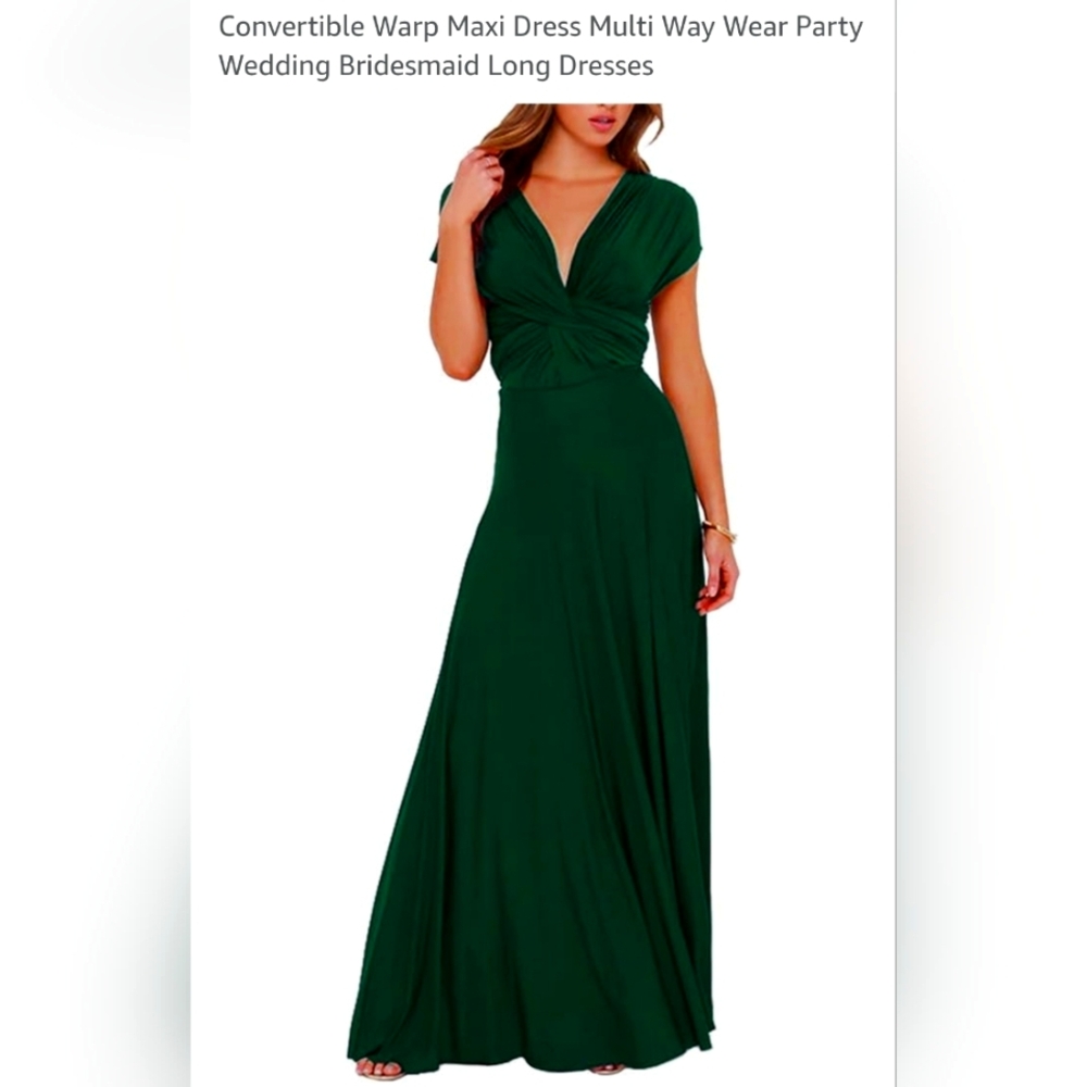 Green Flutter Sleeve Wrap Maxi Dress